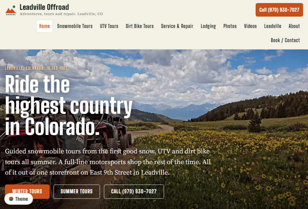 The new leadvilleoffroad.com home page